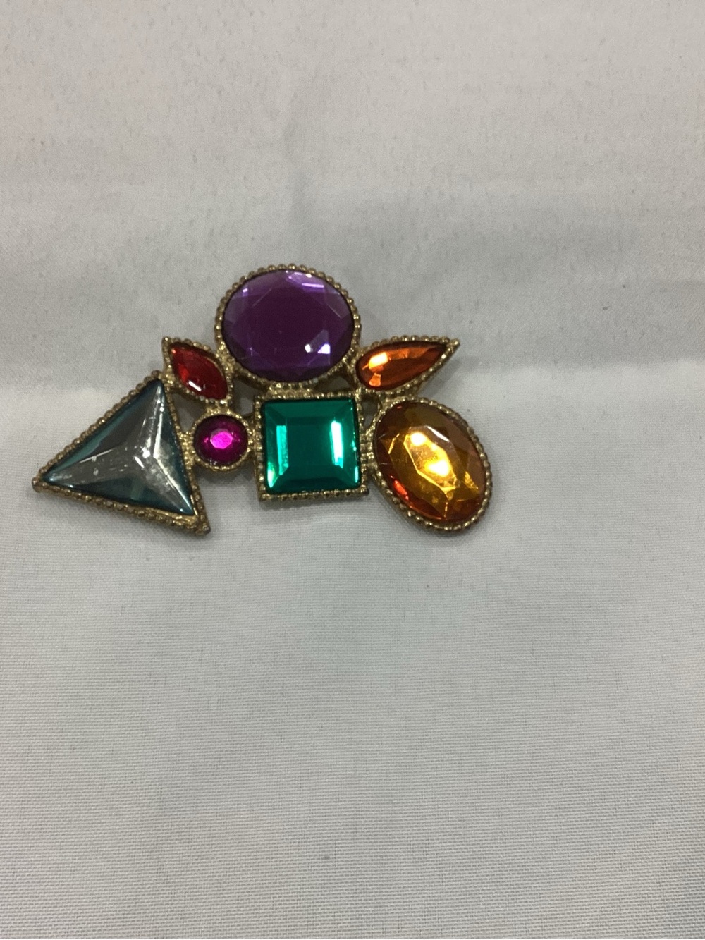 Multi-Color Gemstone Cluster Brooch - Fashion Jewelry
